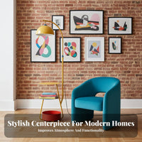 Memphis Design Floor Lamp with Shelves Space Saving Floor Lamp with Table 3 Color Temperatures Indoor Lighting Stepless Dimming for Book Lovers, Homeowners, Living Room, Bedroom, Reading Nook, Entryway