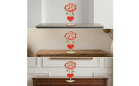 Laser-Cut Wooden Rose Heart Decor Romantic Heart-Shaped Wooden Sign with Stand Handmade Look Layered Wood Cutout Festive for Couples, Valentine's Day, Anniversary, Wedding Reception