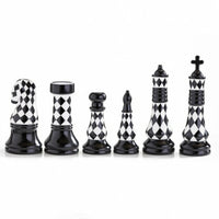 6 Pieces Ceramic Chess Decor Glossy Chess Piece Figurines Midnight Ruler Figurine for Art Collectors