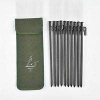 10 Pieces Rustproof Camping Tent Stake Kit with Pouch Compact Tent Stakes with Storage Bag Lightweight Metal Ground Stakes with Bag Multi-Purpose for Backpackers