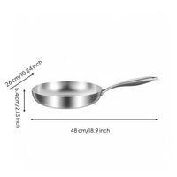 Three-Layer Steel Pan Rapid Heating Conduction Stainless Steel Frying Pan Scratch Resistant Flat Bottom Wok for Kitchen