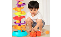 Ball Drop Toy with Launcher 9-Level Spiral Structure Ball Drop Toy Multicolor Plastic for Toddlers, Playroom, Home