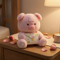 Creature Character Stuffed Heart and Flower Details Stuffed Stuffed Toy Plaything Front Pocket Rounded Body