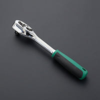 3/8-Inch Ratchet Wrench with Sockets Cushioned Ratchet Wrench Chrome Tool Comfortable Grip for Diyers, Mechanics, Cyclists, Workshop, Tight Confined Areas, Two-Wheeler Maintenance
