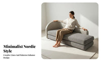 Nordic Design Curved 2-Seater Sofa Light Luxury Design Curved Settee Small Space Friendly Loveseat Unique Shape for Apartment Dwellers, Couples, Homeowners, Bedroom, Office