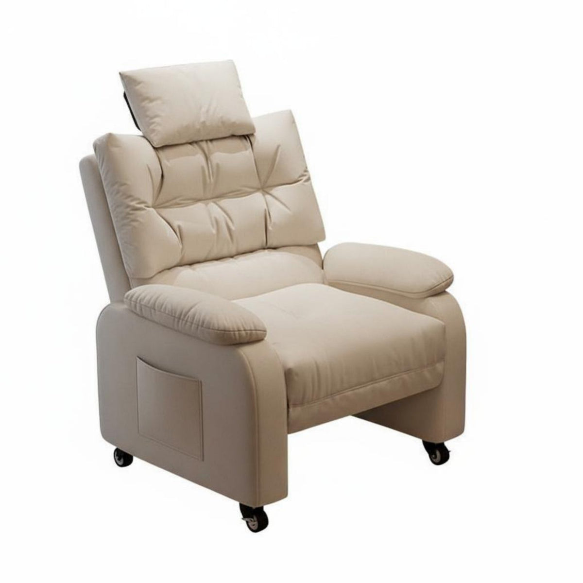 High spine Support Reclining Gaming Sofa Chair Padded Armrests Ergonomic Recliner with Footrest Height Adjustable Office Furniture effortless Rolling Casters for players, Students, Adults, Bedroom, Study Room