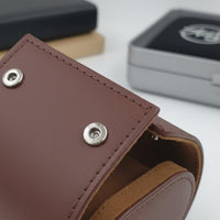 Single Watch Travel Case Soft Interior Lining Portable Watch Holder Secure Snap Closure Elegant Design for Business Trips