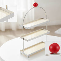 3-Tier Acrylic Organizer Shelf Space-Saving Acrylic Organizer with Metal Frame Vertical Tiered Countertop Shelf for Dresser