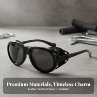 Retro Edgy Sunglasses Windproof Retro Polarized Sunglasses Protection Steam Edgy Goggles for Men, Fashion Enthusiasts, Riding, Biking, Motor Biking