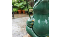 Umbrella Frog Figurine Tea Pet Frog Ornament Miniature Garden Decor for Patio