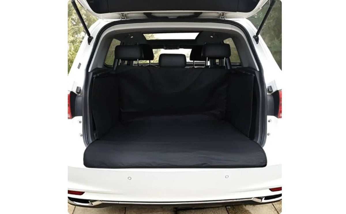 Oxford Cloth Trunk Pet Mat Raised Side Panels Pet Trunk Cover Tall Back Panel SUV Cargo Mat Strap Loops