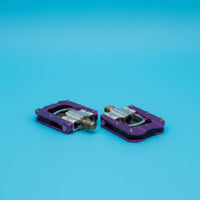Aluminum Foldable Pedal Violet Anodized Foldable Cycle Pedal Left and Right Marked Cycle Gear
