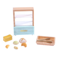 Dollhouse Bakery Display Realistic Miniature Display Case with Accessories Simple Miniature Bakery Case for Model Shop