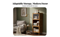 With Doors Floor-Standing Display Hutch particleproof Multi-Tier Storage Tower Modern Design bookshelf Large Capacity for Book Lovers, Homeowners, Office Workers, Living Room, Study, Bedroom