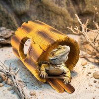 Crested Gecko Enclosure Accessories Resin Tree Hollow, Water-Repelling Reptile Hide and Tortoise House Indoor, Bark Climbing Surface