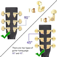 6-Piece Guitar Tuning Peg Set with Zinc Alloy Buttons