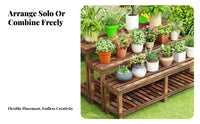 Multi-Layer Design Tiered Flower Shelf Anti Tiered Plant Shelf Stepped Structure Garden Furniture Multipurpose for Gardeners, Home Decorators, Homeowners, Outdoor, Balcony, Indoor, Living Room