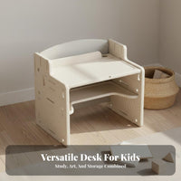 Tilting Desktop Kids Desk and Chair Set Rounded Corners Adjustable Height Study Desk Ergonomic Design Height Adjustable Activity Table Easy to Clean for Toddlers, Preschoolers, Parents, Kindergarten, Playroom, Classroom, Daycare