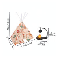 Dollhouse Cone-Shaped Tent Detailed Miniature Camping Set Creative DIY Miniature Campfire Model for Collectors, Diorama