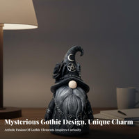 Witchy Aesthetic Gothic Gnome Statue Ideal Gift Gothic Resin Figurine Magical Decor for Goth Enthusiasts, Tabletop, Mantelpiece, Living Room