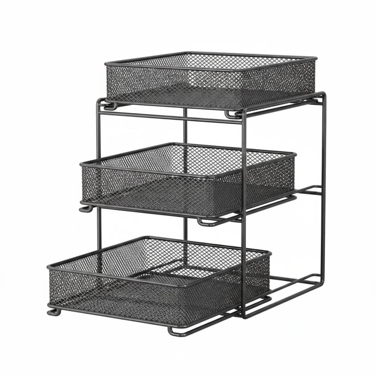 Multi Layer Pull out Organizer Shelf Space Saving Pull out Drawer Organizer Sturdy Metal Sliding Storage Drawer Stable for Kitchen Cabinet, Pantry
