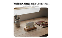 Wood Business Card Holder Minimalist Design Wooden Business Card Holder Modern Desktop Organizer for Reception Counter, Commerce Show Booth
