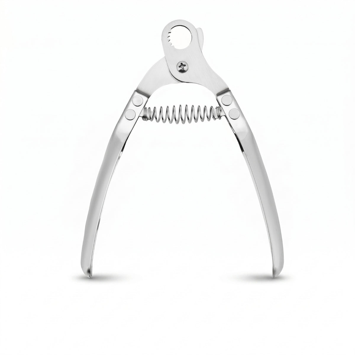 Stainless Steel Snail Tail Cutter Pliers Curved Handles Spring-Loaded Snail Pliers Riveted Joint Manual Tool Silver Finish