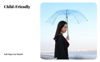 Transparent Umbrella Automatic Open Long Handle Umbrella Water for Children, Women, Photoshoot, Wedding