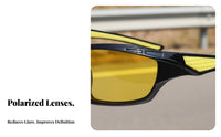 Windproof Cycling Proceed Ggles Full-Coverage Cycling Glasses Polarized Sport Sunglasses Glare-Reducing for Men, Skiing, Hiking