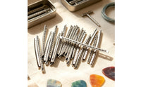 24 Pieces Guitar Fret Wire Radiused Fret Wire with Triangular Impressions Pre-Shaped Fretwire for Luthiers, Guitarists