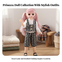 30cm Princess Doll Changeable Outsideside Fits 23 Joint Articulated Doll children's Toy Soft Silky Hair Cute Face for Girls