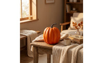 Artificial Pumpkin with Stem Orange Faux Pumpkins Seasonal Fake Pumpkins for Table