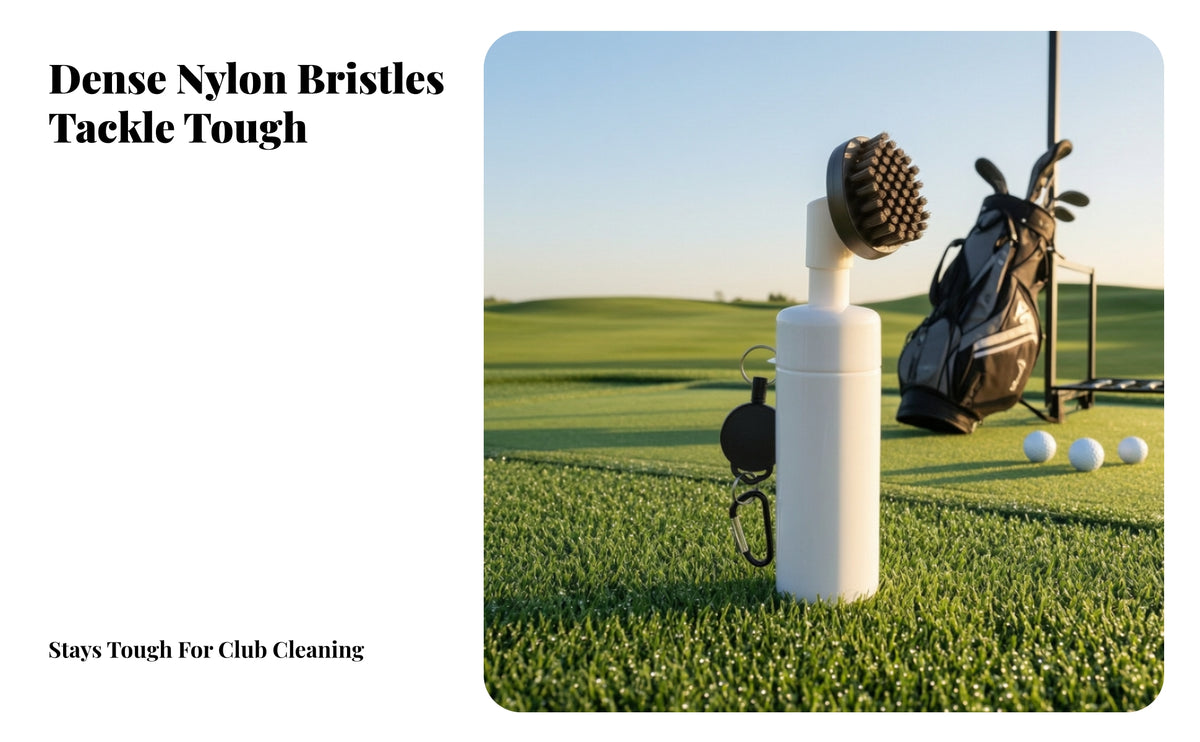 Portable Golf Club Cleaning Brush | Lightweight, Golf Club Brush with Spray Bottle, for Practice Range