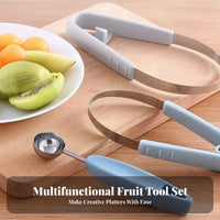 3 Pieces Fruit Baller Ladle Set Multifunctional Fruit Spoon and Divider Set Water Fruit Spoon Tool Stainless Steel for Cafes