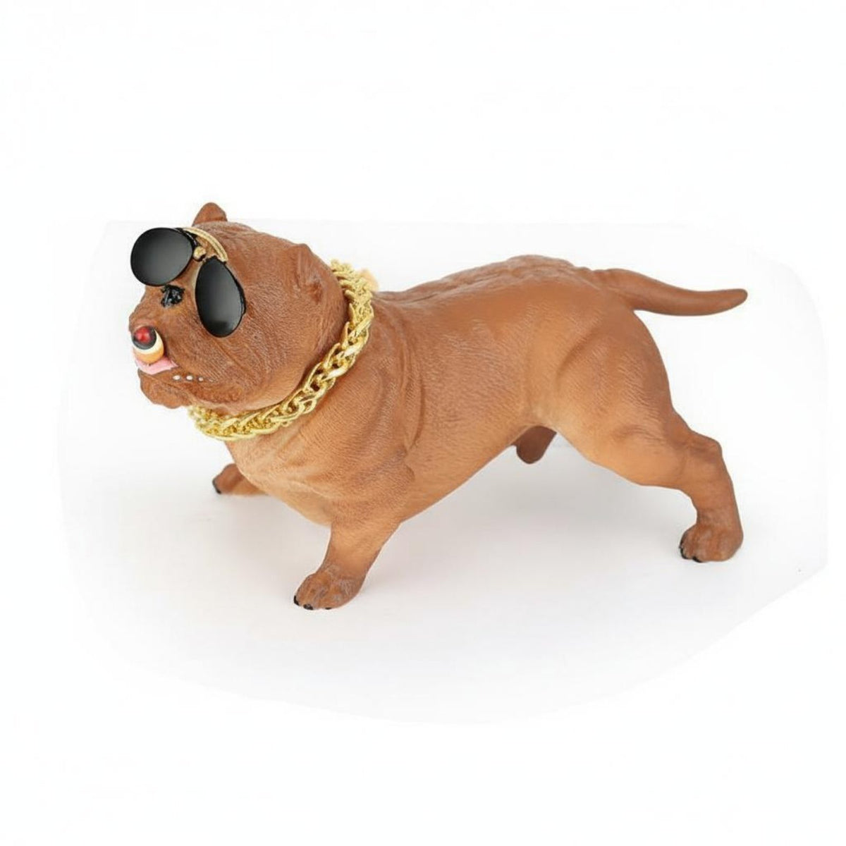 Creative Design French Bulldog Car Ornament Compact Size Bully Dog Statue Stable Base Desktop Creature Statue Fade-Resistant for Office Desk