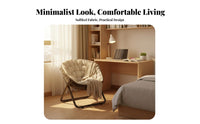 Foldable Design Cushioned Saucer Chair Space-Saving Indoor Seating Ergonomic Comfort Accent Seat No Assembly Required for Students, Young Adults, Gamers, Dorm Room, Small Compact Areas, Bedroom, Reading Nook