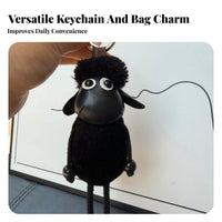 Sheep Keychain Real Wool Soft Lamb Bag Pendant Great Gift Idea Cuddly Animal Keychain for Students, Adults, Handbag Decoration, Backpack, Daily Use
