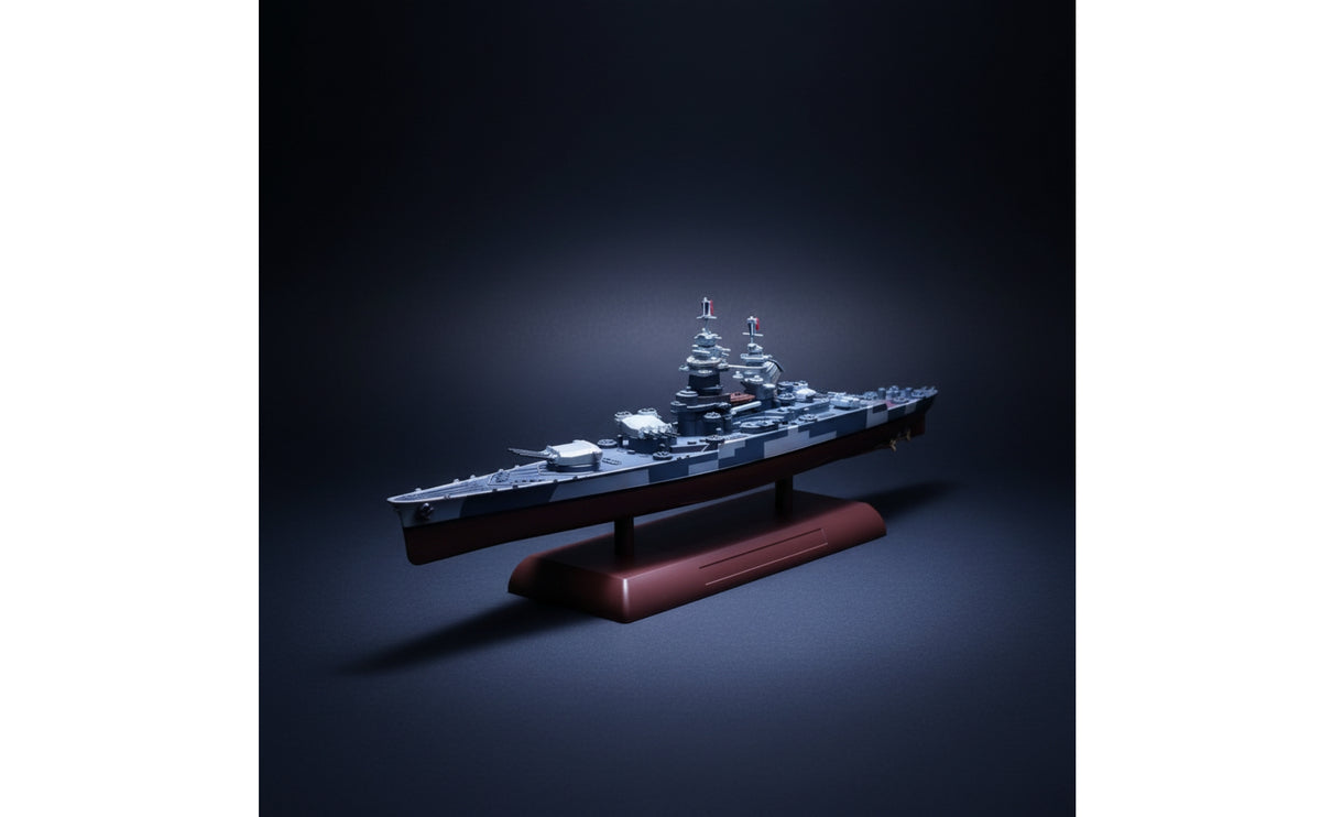 Diecast Metal Battleship Model Detailed Battleship Model with Display Base Realistic Classic for History Buffs