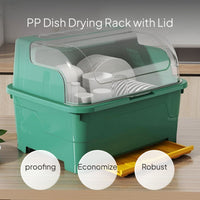 Kitchen Dish Drainer Cabinet with Lid and Drawer Tray