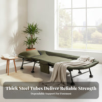 Side Pocket Adjustable Camping Bed Foldable Folding Recliner Cot Bed