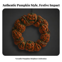 Pumpkin Wreath Dark Backing Pumpkin Wreath Textured Halloween Decoration for Wall