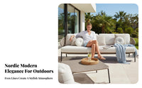 4 Pieces Waterproof 4-Piece Rope-Weave Sofa Set externaldoor Furniture Nordic Design Garden Furnishings All-Weather for Villa Owners, Hotel Managers, Terrace, Sunroom, Balcony, rearyard