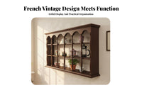 French Retro Aesthetic Arched Compartment Wall Shelf Vintage Design Arched Accent Shelf Space-Saving Display Unit Multi-Purpose for Home Decorators, Decor Enthusiasts, Kitchen, Living Room, Bedroom, Entryway