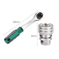 2 Pieces Portable Universal Socket Wrench Labor-Saving Drill Socket Adapter High Rotational Force Universal Maintenance Tool CR-V Steel for DIY Users, Mechanics, Home Repair, Garage, Workshop