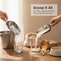 Large Stainless Steel Scoop for Ice, Flour, Rice, Popcorn, and Dry Goods