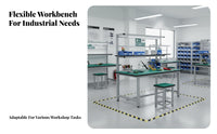 Anti Work Table Carbon Steel Frame Production Line Assembly Stable Surface Structure Electronics Repair Bench for Lab Personnel, Studio, Basement