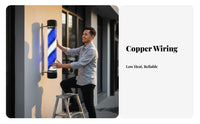 LED Barber Pole Classic Design LED Barber Shop Sign Waterproof Rotating Salon Light for Outdoor, Storefront