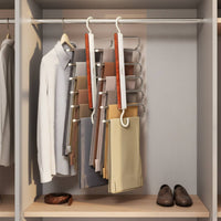 Multi-Layer Pants Hanger No-Mark Clips Foldable Pants Hanger Wrinkle