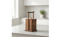 Wooden Storage Box with Handle Wooden Snack Box with Lid Rustic Tea Storage Chest for Hosts