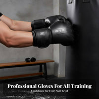Wrist Support Boxing Gloves Thick Padding Kickboxing Training Gloves Long-Lasting Safeguarding Gear Breathable for Adults, Women, Fighters, Muay Thai, MMA, Fitness Workout, Gym